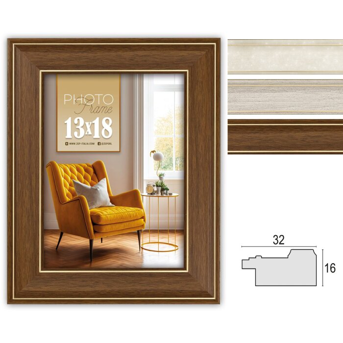 Cornice ZEP Venezia da 10x15 cm a 20x30 cm bordo oro