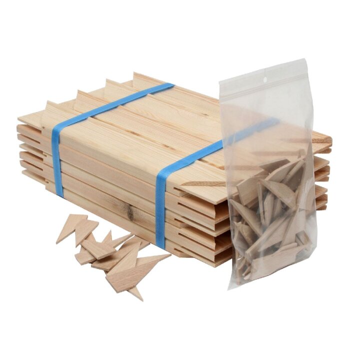 Deknudt S334PA Barra per barella + cunei in legno naturale 28 cm