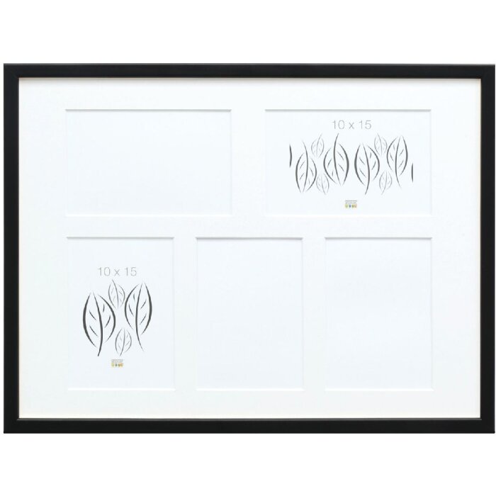 Deknudt S41JL2 Cornice da galleria nera per 5 immagini 10x15cm Legno
