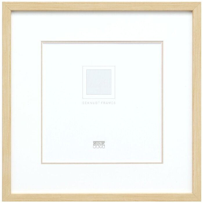 Deknudt S43AH1 cornice in legno naturale 20x20 cm con passe-partout 13x13 cm