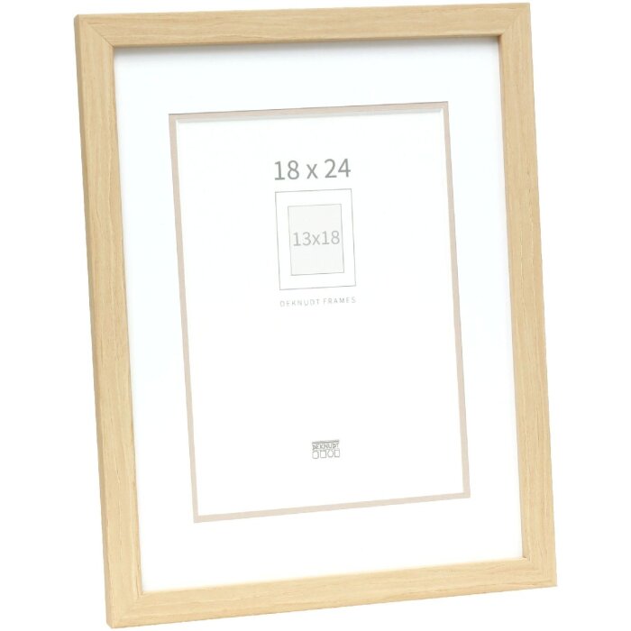 Cornice Deknudt S43AH1 in legno naturale 18x24 cm con passe-partout 13x18 cm