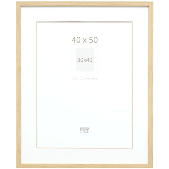 Cornice Deknudt S43AH1 in legno naturale 40x50 cm con passe-partout 30x40 cm