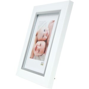 Cornice Deknudt S45VK1 bianco/argento bordo interno 29,7x42 cm plastica