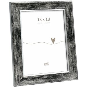 Deknudt S45YE2 Cornice di legno nera con bordo argentato...