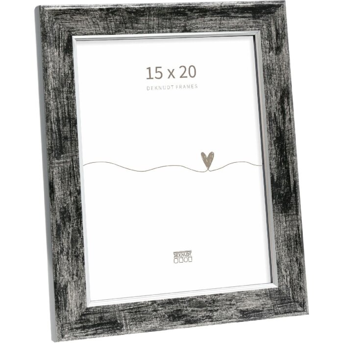 Deknudt S45YE2 Cornice in legno nero bordo argento 15x20cm