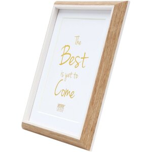 Deknudt S46WG4 cornice natura/bordo bianco passe-partout 15x20 cm