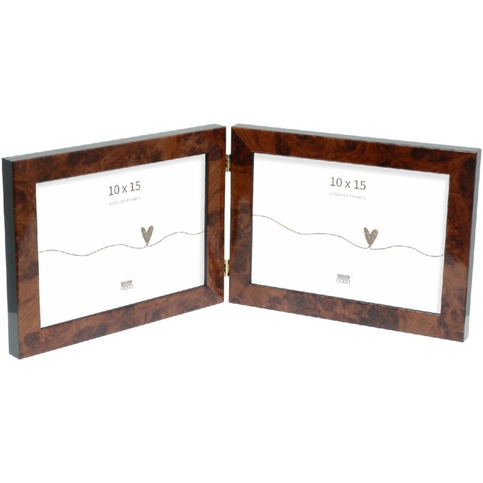 Deknudt S47EG1 Cornice doppia in legno di radica Orizzontale 10x15 cm