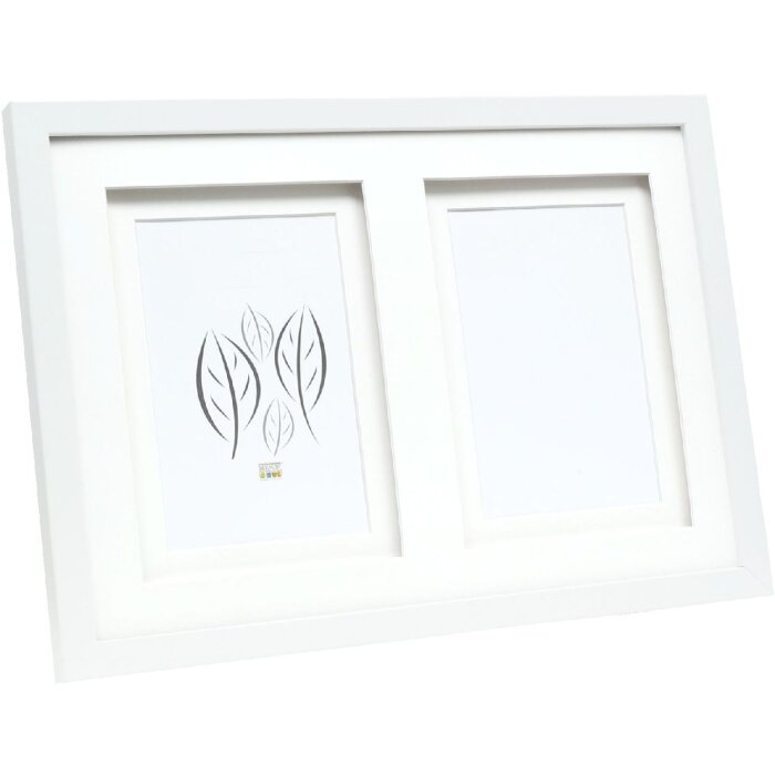 Cornice Deknudt S65KK1 bianca doppio passe-partout 2 immagini 13x18 cm