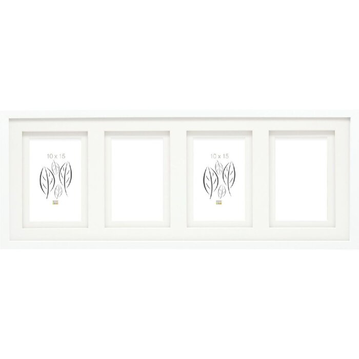 Deknudt S65KK1 Cornice da galleria bianca doppio passe-partout 4 quadri 10x15 cm