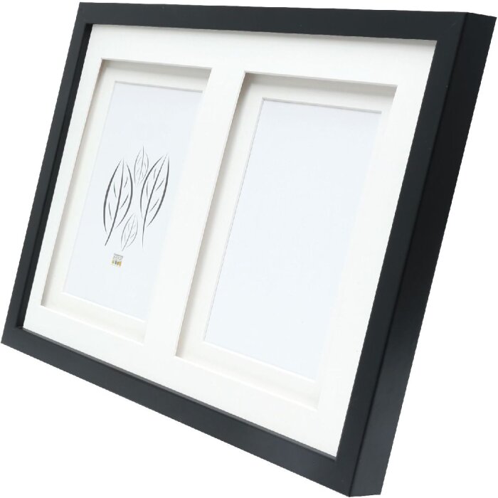 Deknudt S65KK2 cornice nera doppio passe-partout 2x 13x18 cm