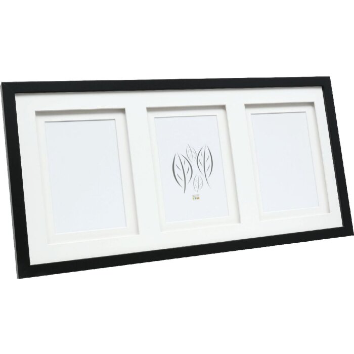 Deknudt S65KK2 cornice nera doppio passe-partout 3x 13x18 cm