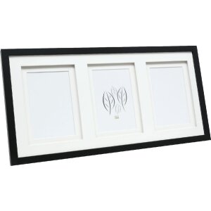 Deknudt S65KK2 cornice nera doppio passe-partout 3x 13x18 cm