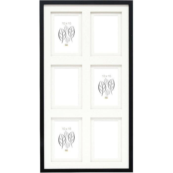 Deknudt S65KK2 Cornice da galleria nera doppio passe-partout 6x 10x15 cm