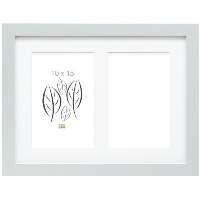 Deknudt S66KD1 cornice in legno argento colore passe-partout 2 quadri 10x15 cm