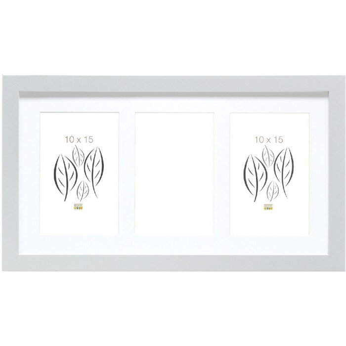Deknudt S66KD1 cornice argento passe-partout 3 foto 10x15 cm