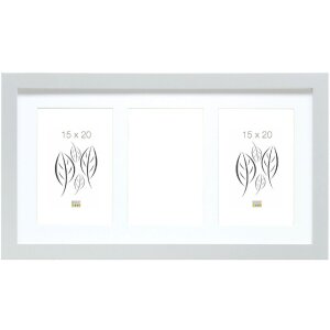 Deknudt S66KD1 cornice argento 3 foto 15x20 cm con passe-partout