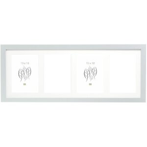 Deknudt S66KD1 cornice argento con passe-partout per 4 foto 13x18 cm