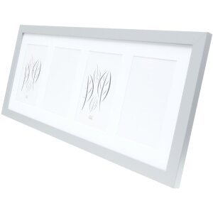 Deknudt S66KD1 cornice argento con passe-partout per 4 foto 13x18 cm