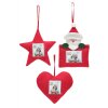 Deknudt S67HC1 Decorazione natalizia in feltro rosso motivo casuale 4x4cm