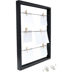 Deknudt S68VA2 Lavagna per appunti nera con mollette 30x40 cm
