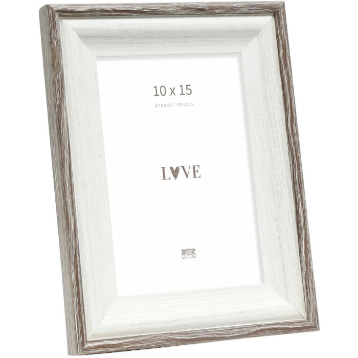 Deknudt S68VG2 Cornice per quadri Bianco Marrone-Bordo Grigio 10x15 cm