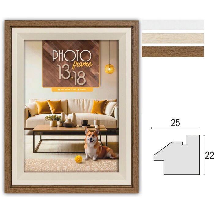 Cornice ZEP Bologna crema marrone bianco MDF da 10x15 a 30x40 cm