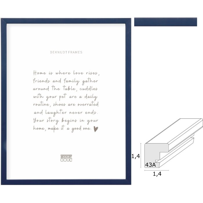 Cornice in legno Deknudt S43AM6 blu da 10x15 cm a 30x40 cm