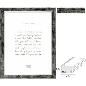 Deknudt S45YE2 Cornice in legno nero bordo argento da...