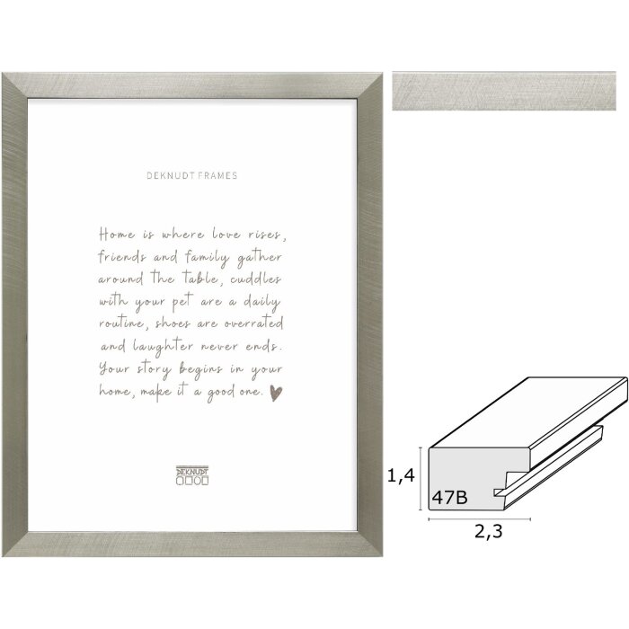Cornice Deknudt S47BE2 argento/nero da 10x15 cm a 50x70 cm