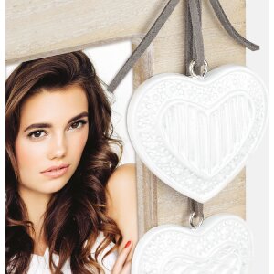 ZEP Melissa cornice in legno cuori 10x15 cm bianco/grigio/crema