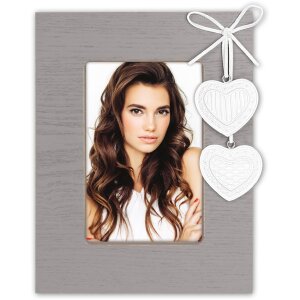 ZEP Melissa cornice in legno cuori 10x15 cm bianco/grigio/crema