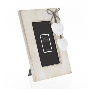 ZEP Melissa cornice in legno cuori 10x15 cm bianco/grigio/crema