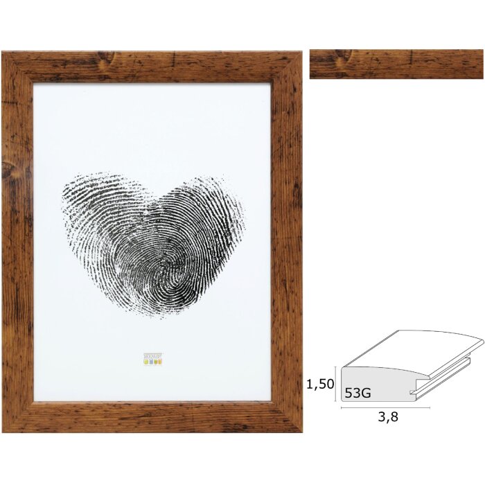 Deknudt S53GH9 Cornice larga in legno marrone da 13x18 cm a 60x80 cm