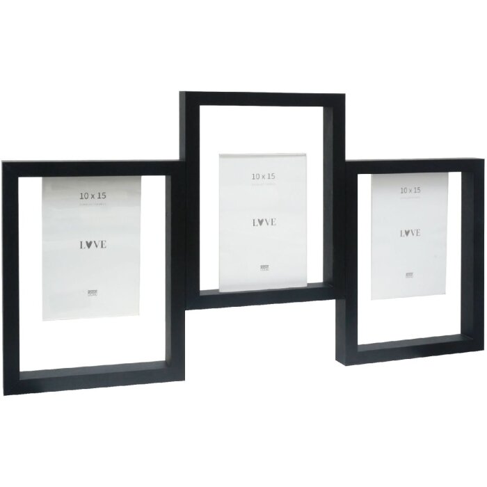 Deknudt S68UB2 Cornice da galleria nera per 3 foto 10x15 cm