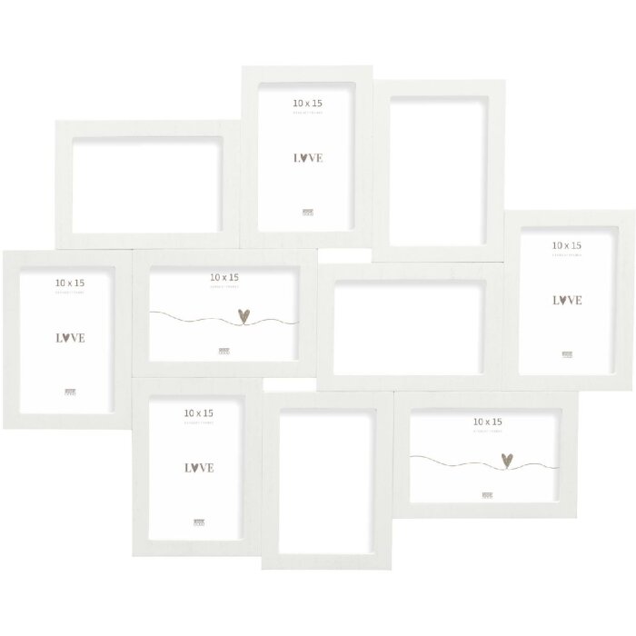 Deknudt S68UC1 cornice da parete bianca 10 foto 10x15 cm