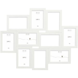Deknudt S68UC1 cornice da parete bianca 10 foto 10x15 cm
