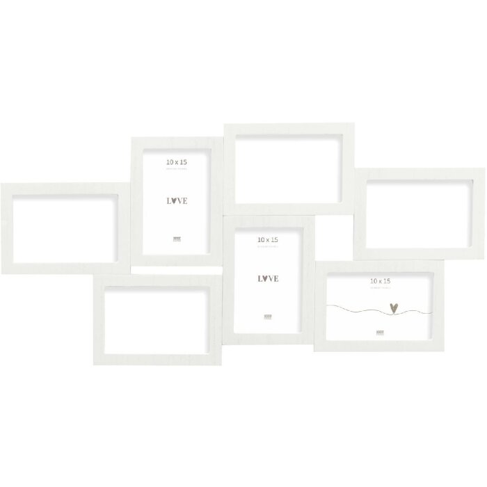 Deknudt S68UC1 cornice da parete bianca 10x15 cm per 7 foto