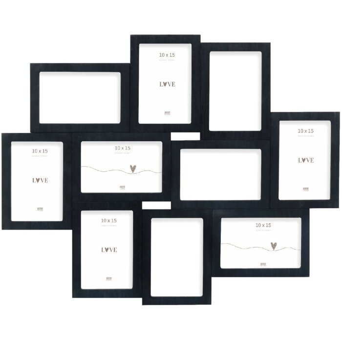 Deknudt S68UC2 Cornice da parete nera per 10 foto 10x15 cm