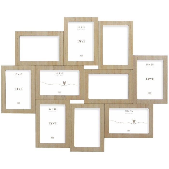 Deknudt S68UC3 cornice da parete in legno naturale per 10 foto 10x15 cm