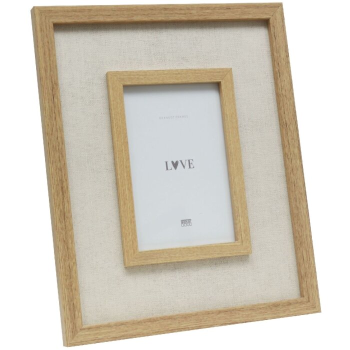 Deknudt S68UE3 cornice in legno naturale/lino beige 10x15 cm