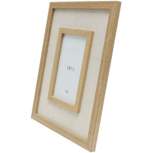 Deknudt S68UE3 cornice in legno naturale/lino beige 10x15 cm