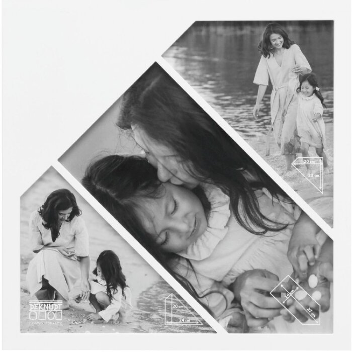 Deknudt S68WA1 Cornice da galleria bianca per 3 foto 20x23 16x37 20x24 cm