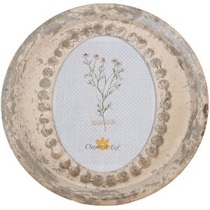 Clayre & Eef Cornice 18x24 cm Beige Ferro Vetro Ovale...
