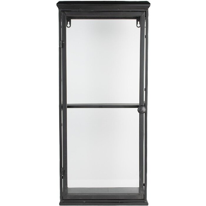 Vetrina ferro vetro nero 31x21x70 cm Scaffale a muro