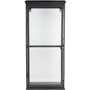 Vetrina ferro vetro nero 31x21x70 cm Scaffale a muro