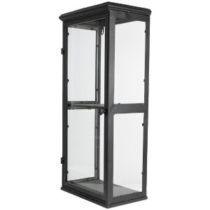 Vetrina ferro vetro nero 31x21x70 cm Scaffale a muro