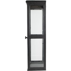 Vetrina ferro vetro nero 31x21x70 cm Scaffale a muro