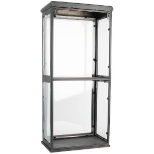 Vetrina ferro vetro nero 31x21x70 cm Scaffale a muro