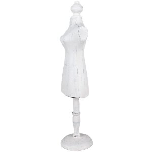 Portagioie in legno manichino bianco 13x11x51 cm
