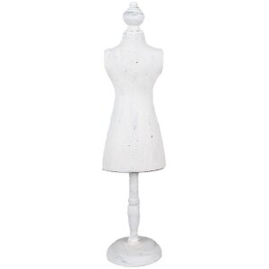 Portagioie in legno manichino bianco 13x11x51 cm